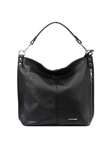 Torebka Damska MiaMore 01-053 Dolaro Skóra Naturalna Czarna Shopperbag A4