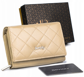 Skórzany portfel damski zamykany na zatrzask Rovicky