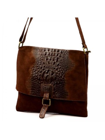 Damska Torebka Skórzana Luka 26-076 CROCO brązowy