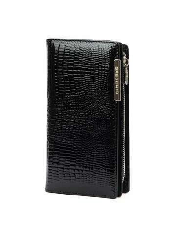 Portfel Damski Gregorio GF124 Skórzany Czarny z Zabezpieczeniem RFID