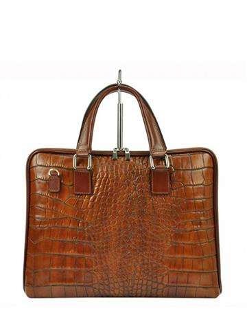 Teczka Damska Camilla 777 COCO Skórzana Brązowa Duża z Dopinanym Paskiem Mieści A4