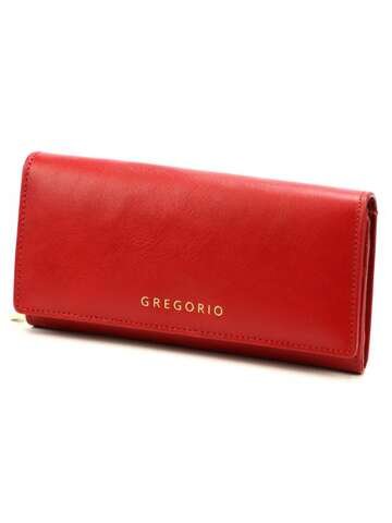 Czerwony skórzany portfel damski Gregorio IT-106 RFID Secure duży pionowy