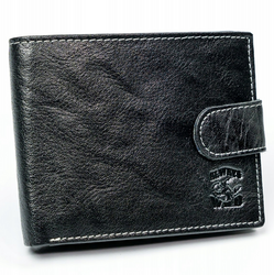 Skórzany portfel męski na zatrzask z zasuwanym schowkiem Always Wild