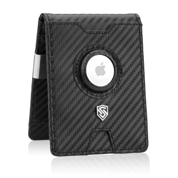 Portfel Męski z Miejscem na AirTag  STEVENS Skórzany Klips RFID z szybkim dostępem do karty