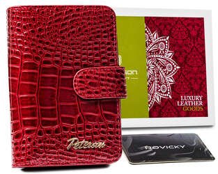 Skórzany portfel damski na zatrzask Peterson