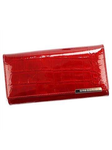 Portfel Damski Gregorio BC-122 Skóra Naturalna Czerwony Poziomy RFID Secure