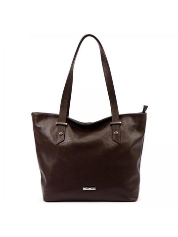 Damska Torebka Skórzana A4 MiaMore 01-058 DOLLARO ciemny brąz