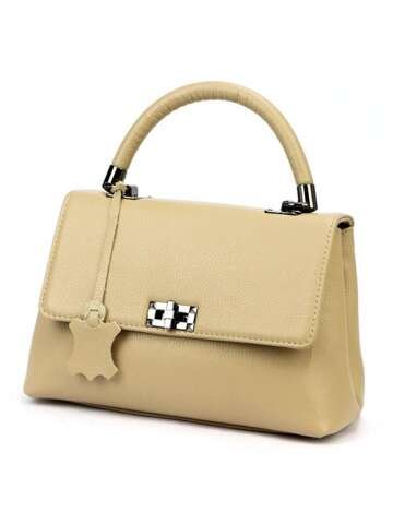 Torebka Damska Skórzana Luka 24-041 DOLLARO Kuferek Ciemny Beż