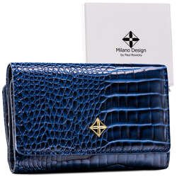 Portfel damski ze skóry ekologicznej zamykany na zatrzask Milano Design