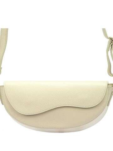 Torebka Skórzana Luka 20-063 DOLLARO Beżowa Listonoszka Crossbody z Naturalnej Skóry