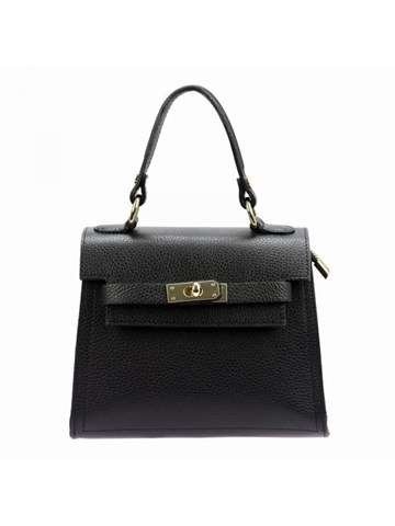 Torebka Damska Luka 19-17 MN Dollaro Kuferek Skóra Naturalna Czarna Listonoszka z Regulowanym Paskiem