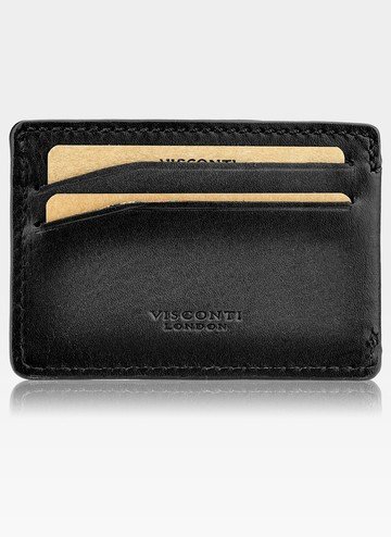 Etui Cardholder Męskie Skórzane Visconti Na Karty Slim Ciemny Szary