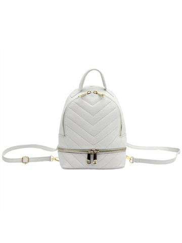 Plecak Damski Luka Dollaro Skóra Naturalna Jasny Popiel Elegancki Mały