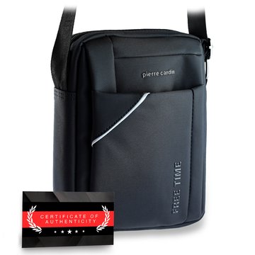 Saszetka Pierre Cardin 2011 ALAN09 czarna męska na ramię średnia casual Certyfikat