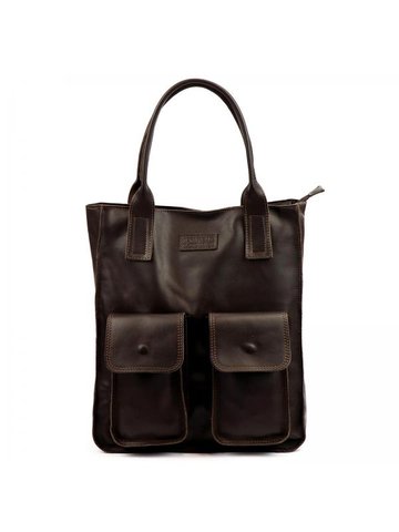 Damska Torebka Skórzana A4 Angelo 01-001 ciemny brąz