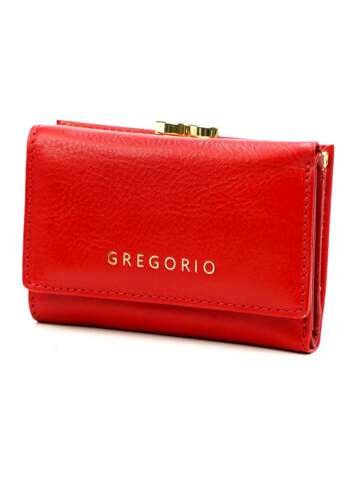 Czerwony skórzany portfel damski Gregorio IT-117 z RFID Secure