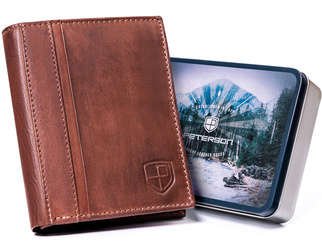 Portfel Męski Skórzany Brązowy Peterson  PTN N005 PCA D.BROWN