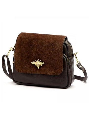 Damska Torebka Skórzana Luka 19-68-05 Bzzz ciemny brąz