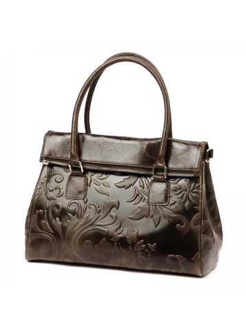 Damska Torebka Skórzana Luka 20-054 MN ciemny brąz