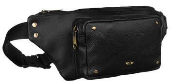 Skórzana saszetka na biodra z kieszeniami Peterson