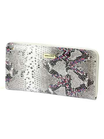 Skórzany portfel damski Gregorio SN-119 popiel + róż RFID poziomy