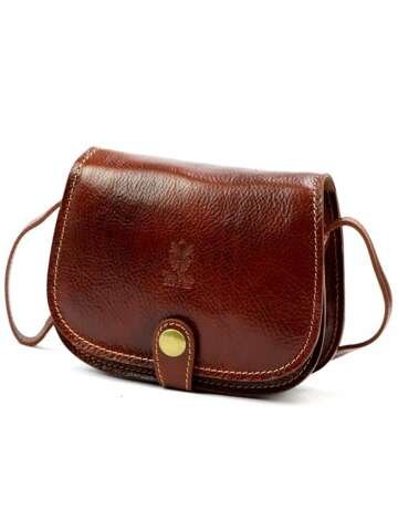 Torebka Damska Skórzana Florence ART. 882 Brązowa Listonoszka Crossbody