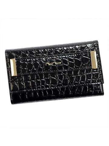 Etui na Telefon MiaMore PHONE CASE M1784 dla iPhone 13 Pro, Eko-skóra, Czarne z Złotym Łańcuszkiem i Paskiem