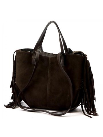 Damska Torebka Skórzana Luka 26-065 ciemny brąz