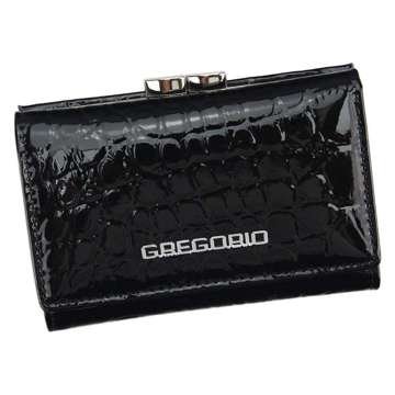 Portfel Damski Gregorio BC-117 Skóra Naturalna Czarny Poziomy z Funkcją RFID Secure