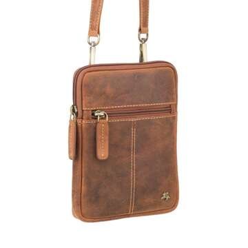 Brązowa Skórzana Torba Męska Visconti S-10 z Regulowanym Paskiem