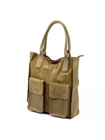 Damska Torebka Skórzana A4 Angelo 01-001-2 taupe