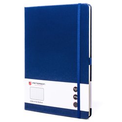 Granatowy notes w formacie B5 z gumką zamykającą, zadrukowany w linie - Peterson