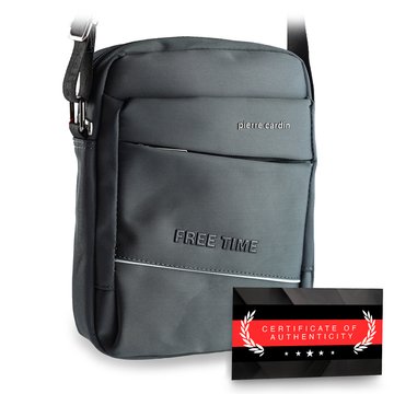 Pierre Cardin 1711 ALAN09 saszetka popiel męska sportowa na ramię Certyfikat