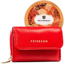 Portfel z zapinką damski w czerwonym kolorze - Peterson