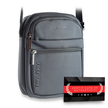 Pierre Cardin 2061 ALAN09 Saszetka Popiel Męska Na Ramię Crossbody Certyfikat