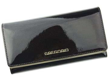 Portfel Damski Gregorio ZLL-100 Skóra Naturalna Ciemny Brąz Poziomy Duży RFID Secure