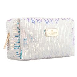 Kosmetyczka z poliestru w białym kolorze, jednokomorowa - Peterson