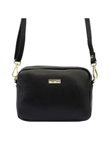 Torebka Damska MiaMore 01-059 DOLLARO Listonoszka Skóra Naturalna Czarna