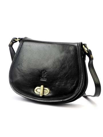 Damska Torebka Skórzana Florence ART. 873 Czarna Listonoszka Crossbody