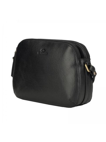 Czarna Skórzana Listonoszka Męska EL FORREST LB38-68 na Ramię z Regulowanym Paskiem