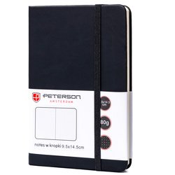 Czarny notes w formacie A6 zadrukowany w kropki - Peterson