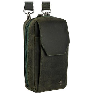 Zielona Skórzana Torba Męska Visconti S-45 z Regulowanym Paskiem i Kieszenią na Telefon