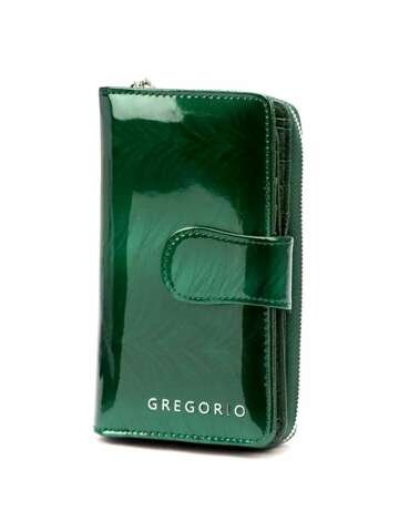 Skórzany portfel damski Gregorio FF-116 zielony RFID Secure