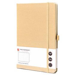 Beżowy notes w formacie A5 zadrukowany w linie - Peterson