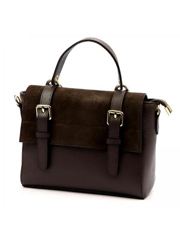 Damska Torebka Skórzana Luka 26-056 ciemny brąz