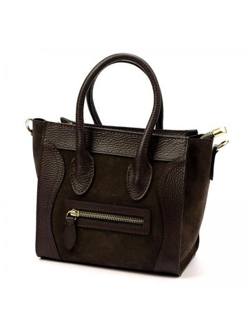 Damska Torebka Skórzana Luka 26-055 ciemny brąz