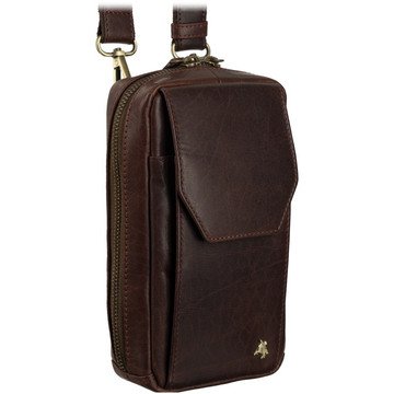Brązowa Skórzana Torba Męska Visconti S-45 z Regulowanym Paskiem i Kieszenią na Telefon