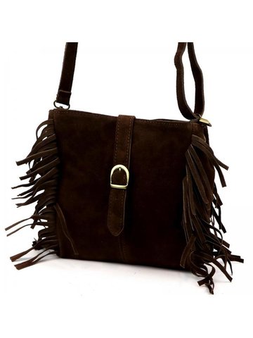 Damska Torebka Skórzana Luka 25-023 ciemny brąz