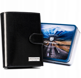 Duży portfel męski na zatrzask ze skóry naturalnej Peterson