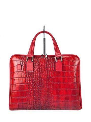 Teczka Damska Camilla 777 COCO Skórzana Czerwona Duża z Dopinanym Paskiem